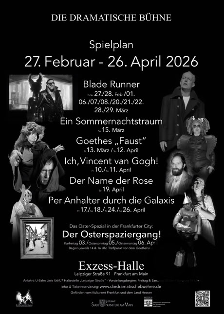 Aktuell Plakat Frühjahr 2026 Die Dramatische Bühne tickets