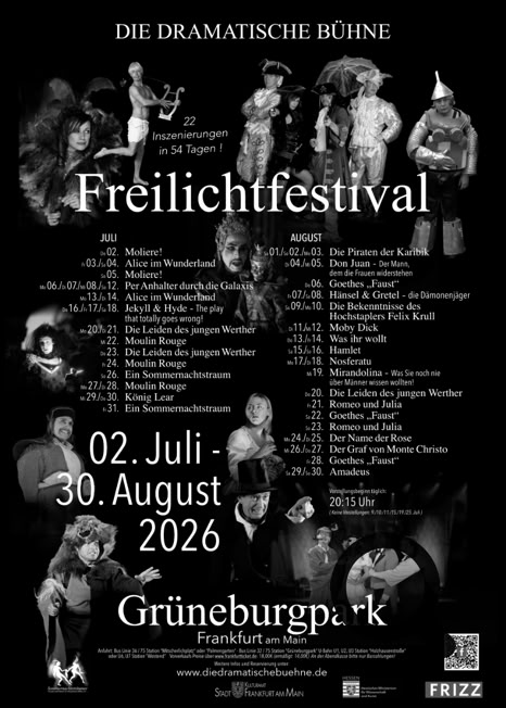 Aktuell Plakat Frühjahr 2026 Die Dramatische Bühne tickets